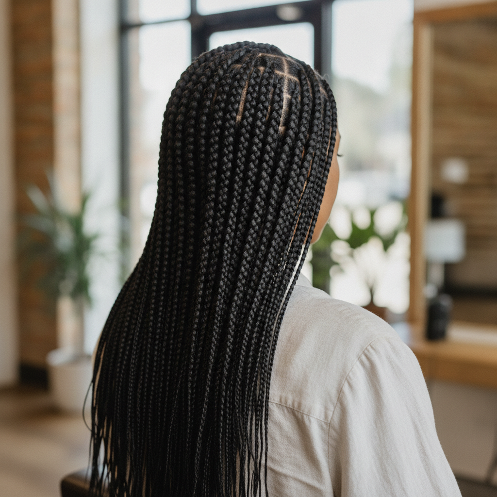 African Hair Braiding shows only the back of the head