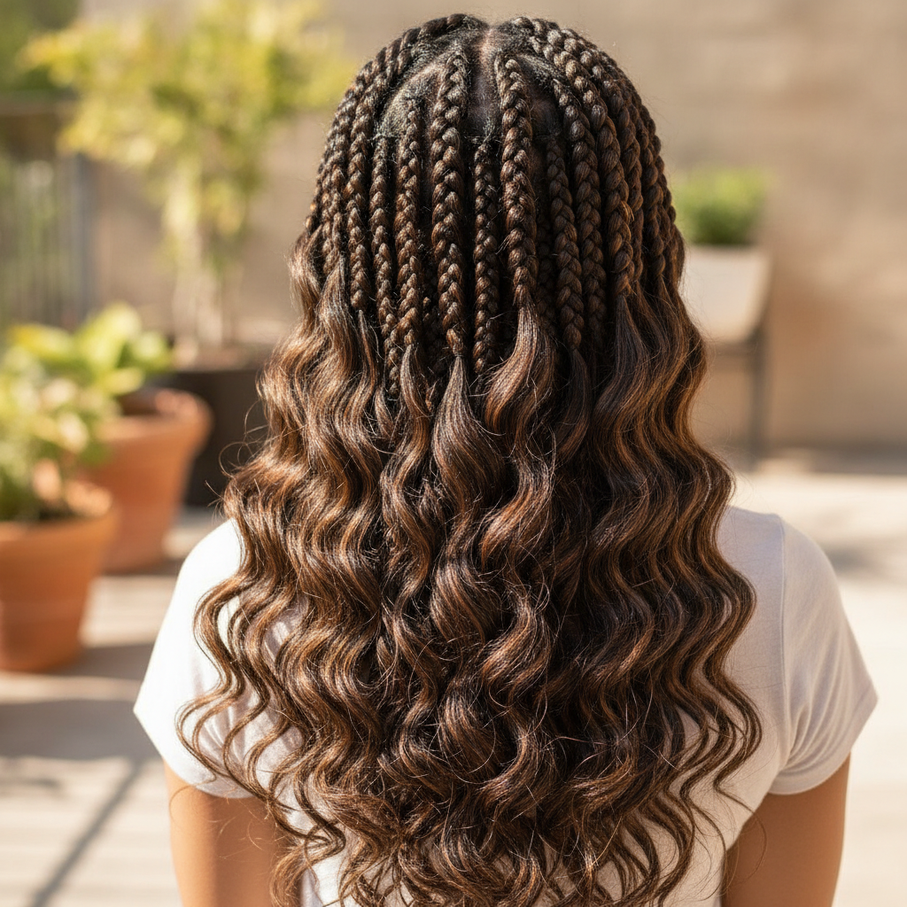 Goddess Braids show only the back of the head